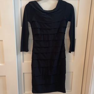 White House Black Market midi black dress